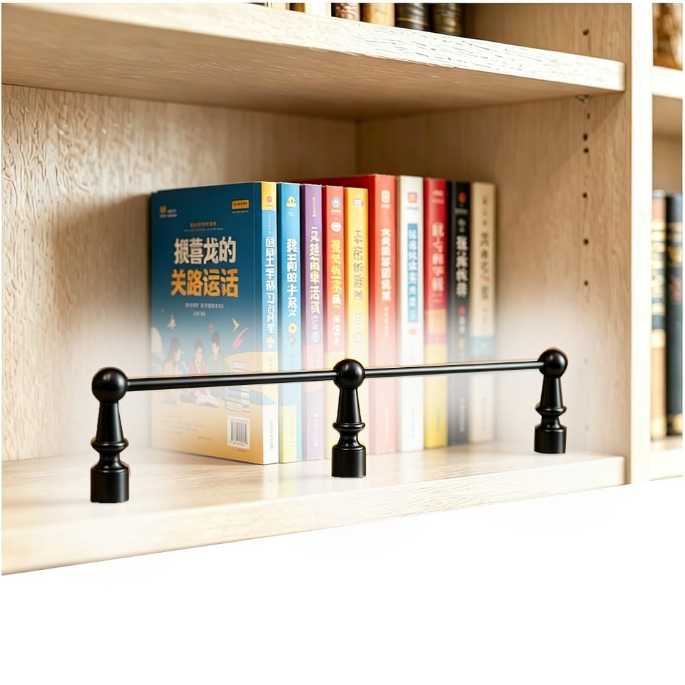 TAJMDGW Shelf Rail Anti-Fall Tipping Cabinet Guard Railing Metal Shelf Fences Decorative Guardrail Gallery Rail for Shelves Display Cabinet Bookshelf(Black,80cm(31.5"))
