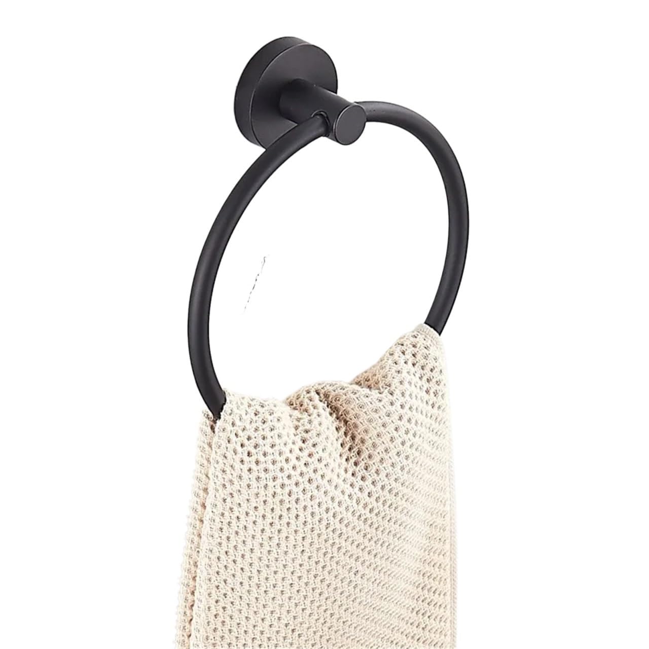 Porte-serviettes muraux en acier noir accessoire salle de bain perforé lot de 3 suspensions