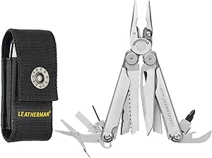 Leatherman Wave Plus - 18 multipurpose tools with lockable blades for camping, DIY and outdoor adventures made in the USA in stainless steel