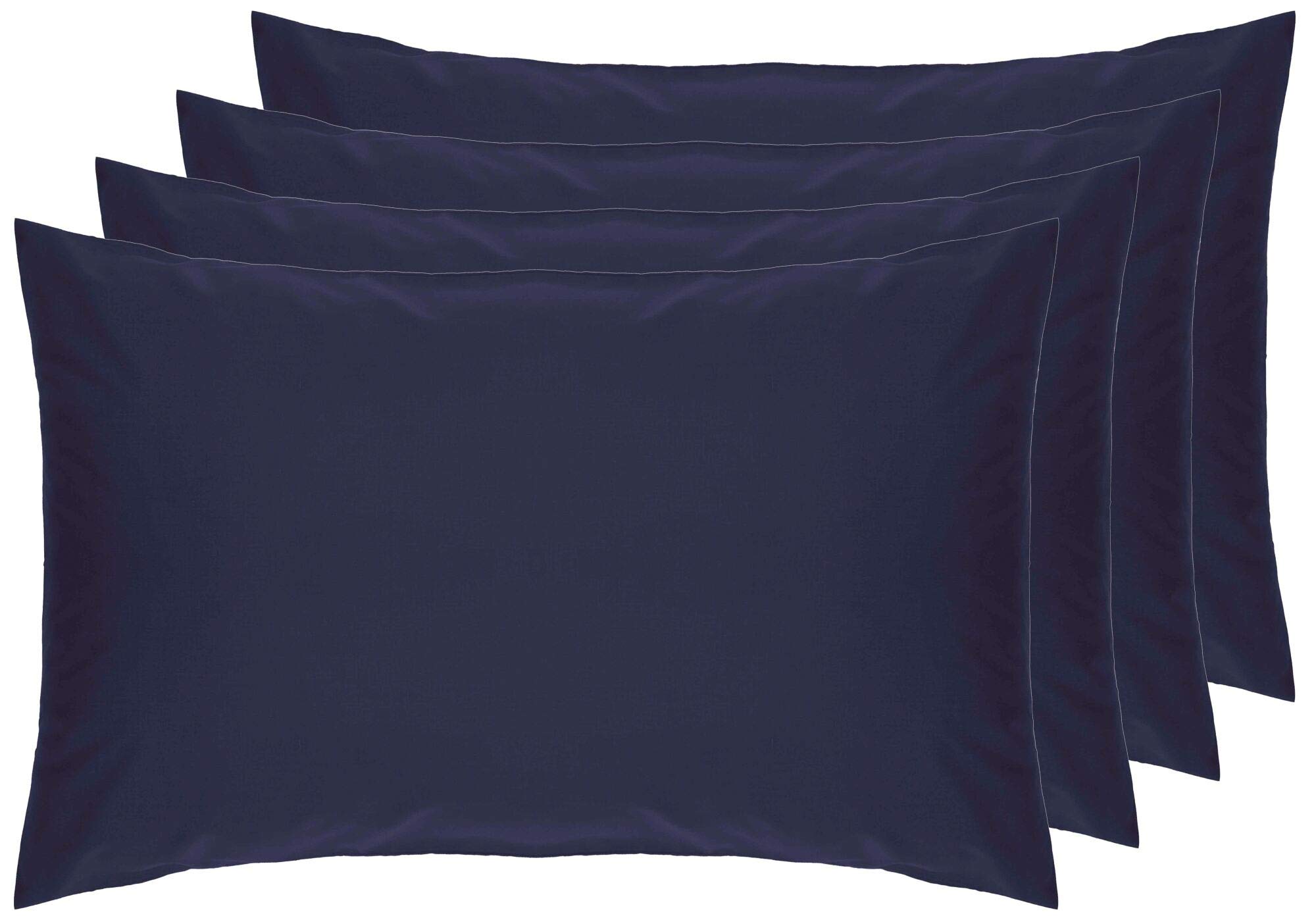 Belledorm Navy 4 Pack Blue Pillowcases, 7 Year Guarantee, 200 Thread Count Percale (Housewife, )