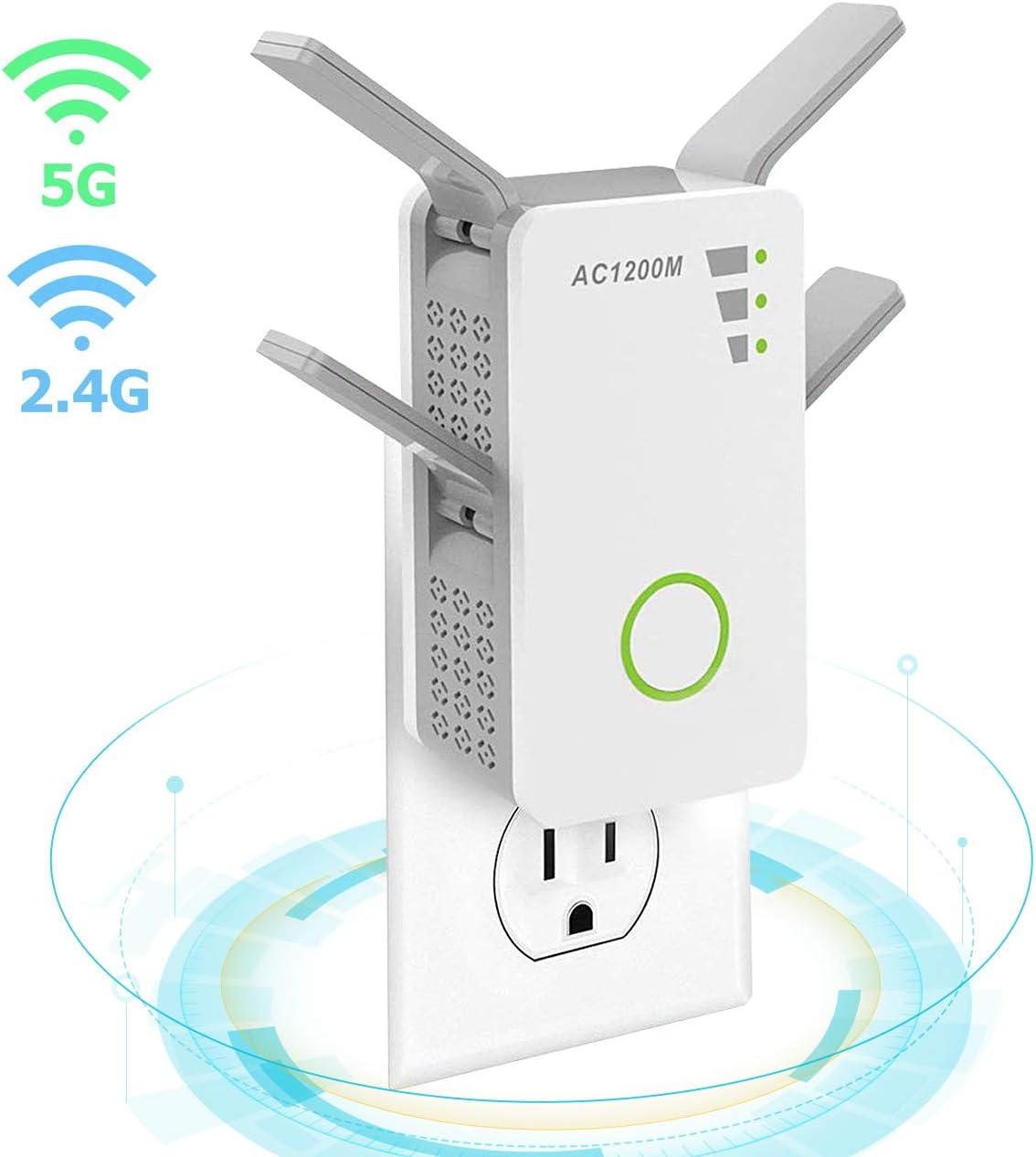 WiFi Range Extender Dual Band Wi-Fi WLAN Repeater 2.4GHz 300Mbps and 5GHz 867Mbps Support Enable/Disable Wireless Radio/WDS Bridge/WMM/Wireless Statistics