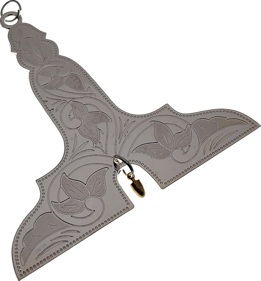 Masonic Collar Extra Large Adult Size DOUBLE SIDED Jewel Senior Warden SW SILVER PLATED Freemason Blue Lodge Mason 4