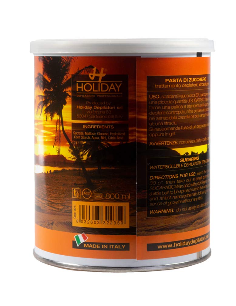Holiday depilatori Zuckerpaste SUGARABIC 1 kg Sugaring Haarentfernung ohne Vliesstreifen in der Flicking Technik für Erwachsene, Haarentfernung-Enthusiasten, Urlaubszeit