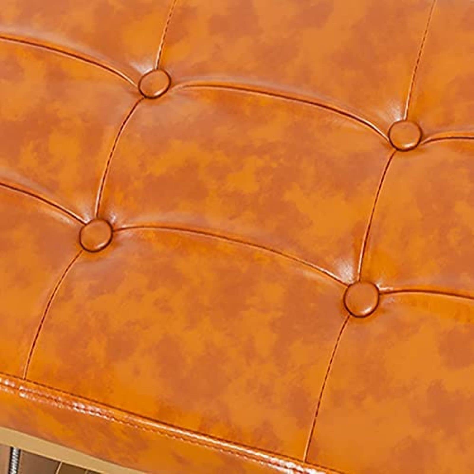 Panca portascarpe Imbottita, Panca portascarpe, Panca portascarpe con ripiano Dorato, in Similpelle, 100X35X45Cm