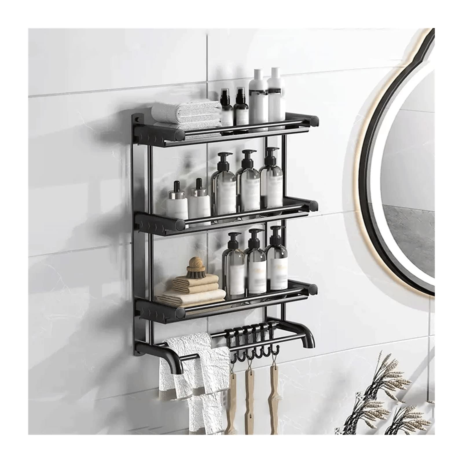 TXGJWRA Shower Caddy Storage Rack Toilet Washstand Three Layer Metal Simple Storage Rack Kitchen Top Metal Storage Rack