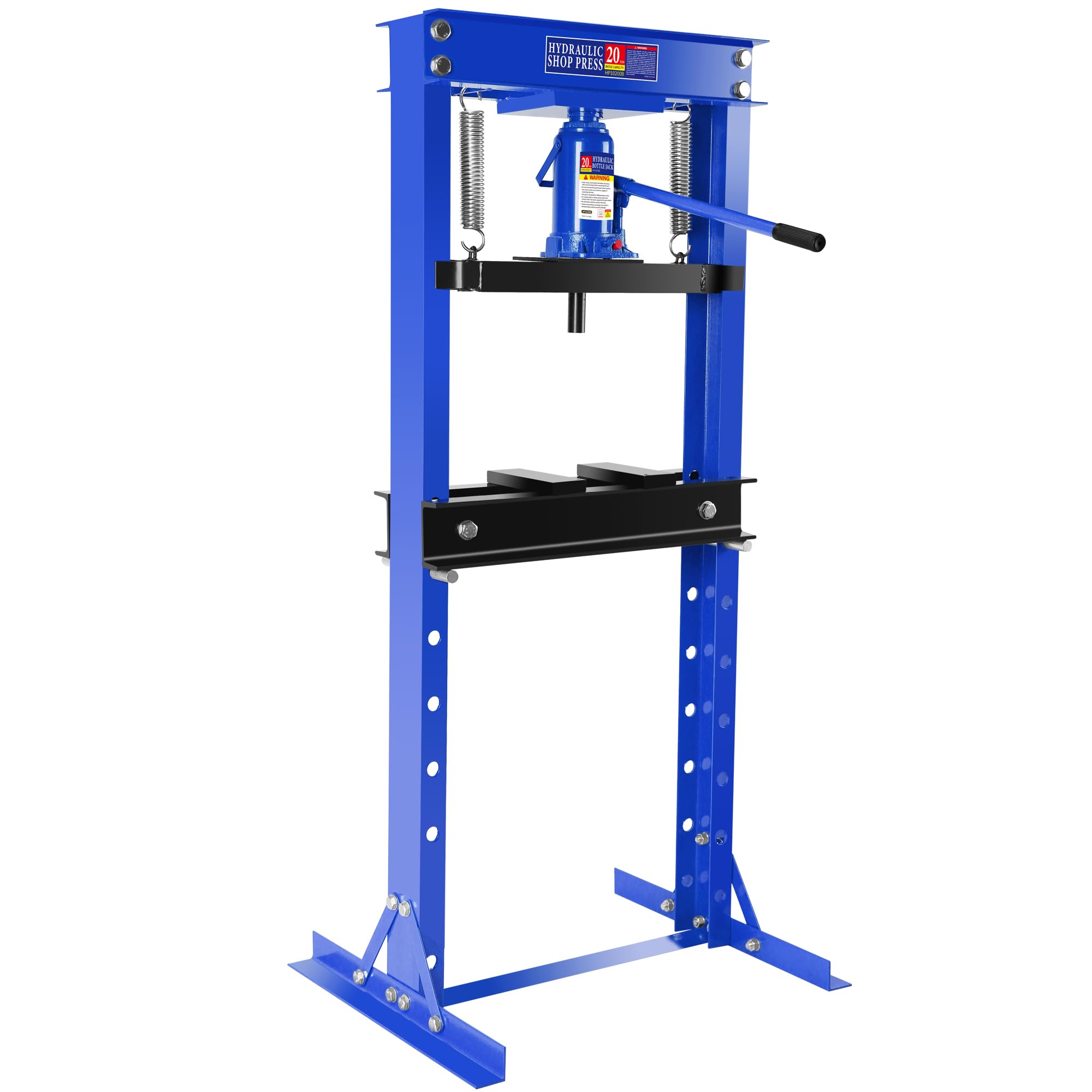 Photo 1 of BOSTANA 20-Ton Hydraulic Shop Press, Bearing Press H-Frame Garage Floor with Adjustable Shop Press with Plate, Hydraulic Shop Floor Press for Gears and Bearings, Blue