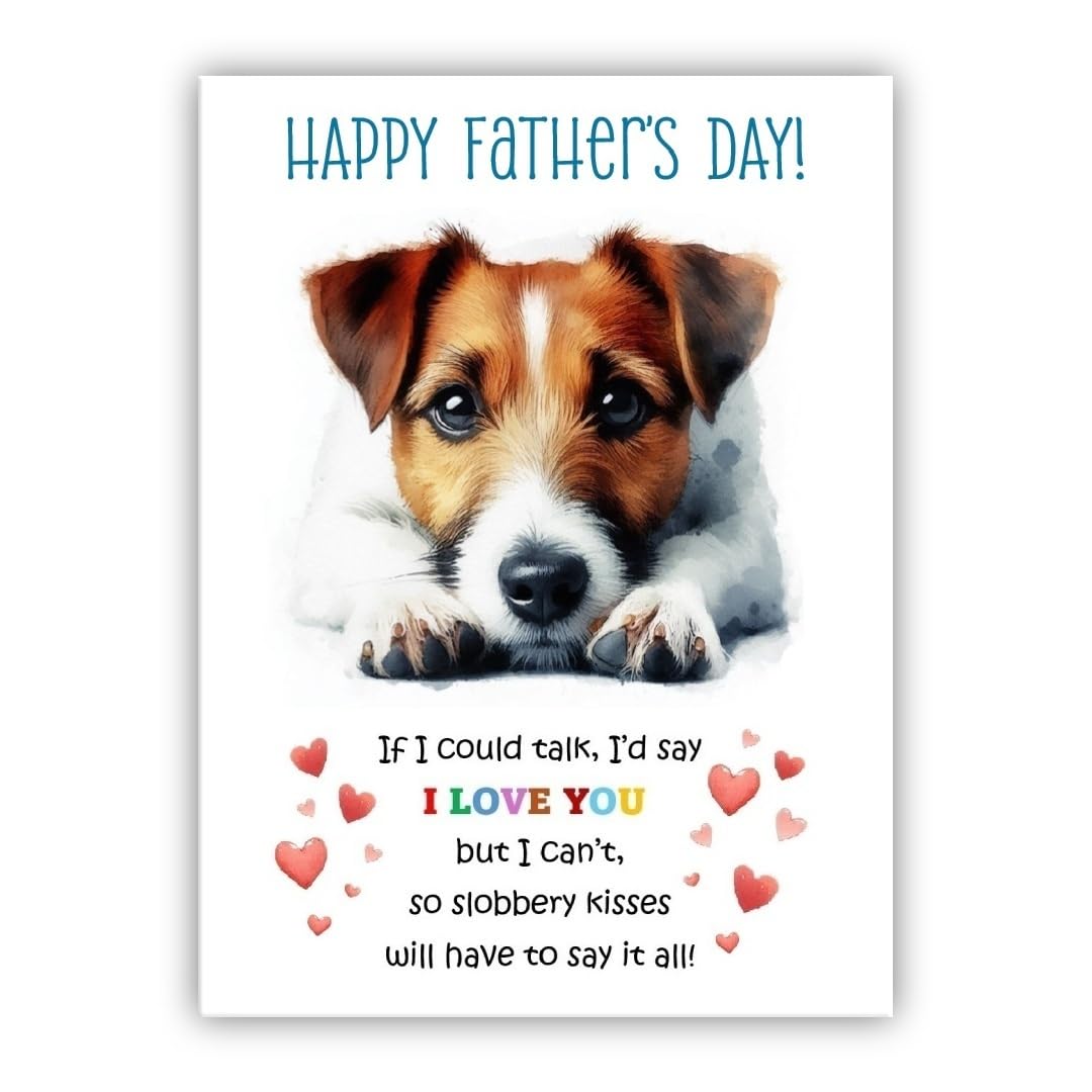 Father’s Day Card From the Dog. Multiple Breeds Available. Cute Fathers Day Pet Card (• Jack Russel Terrier dog) — image 1