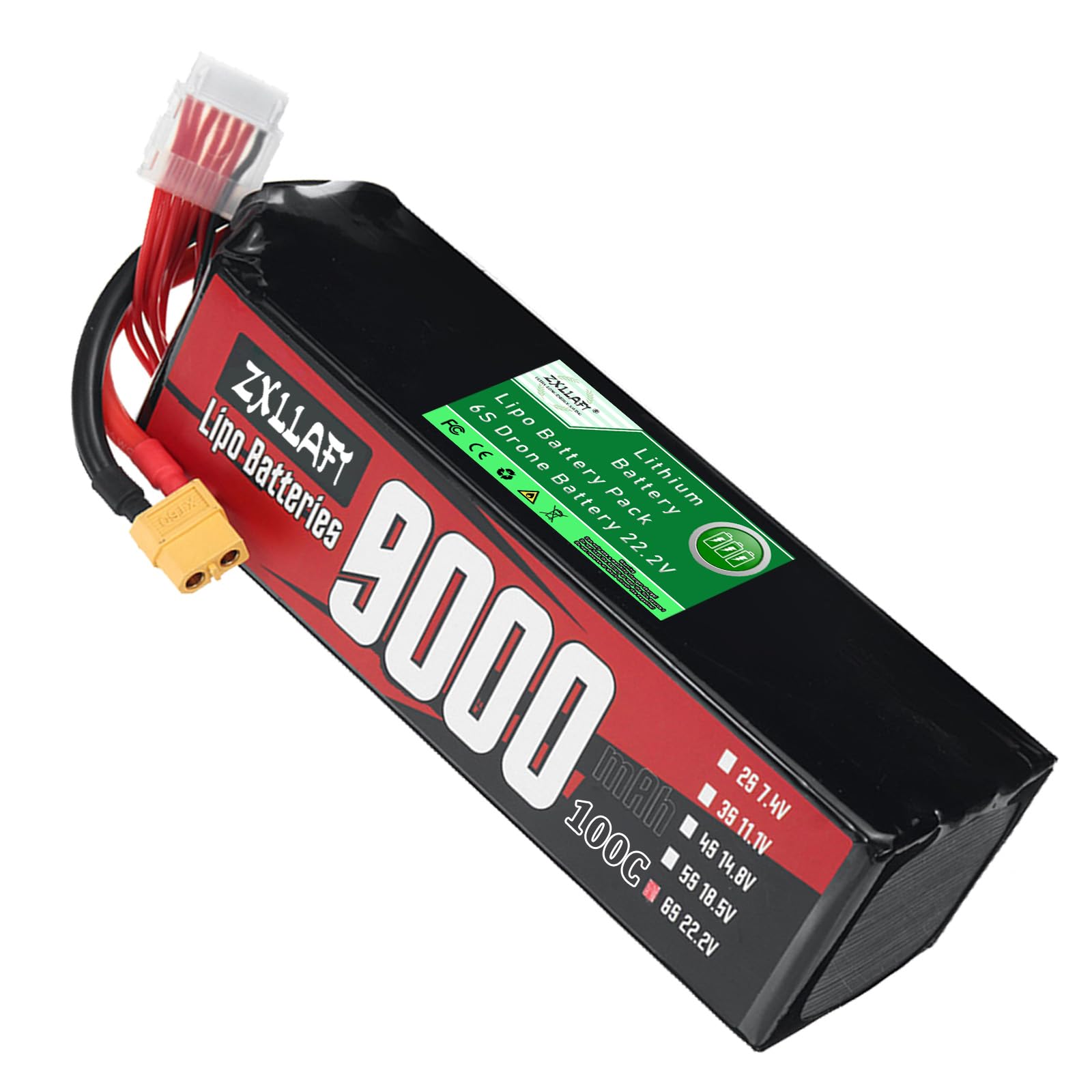 Batterie pour Drone 6S 22,2V Batterie au Lithium Piles Lipo Piles de Remplacement pour modèle d'avion, Buggy électrique, Alimentation Secours avec Panneau BMS