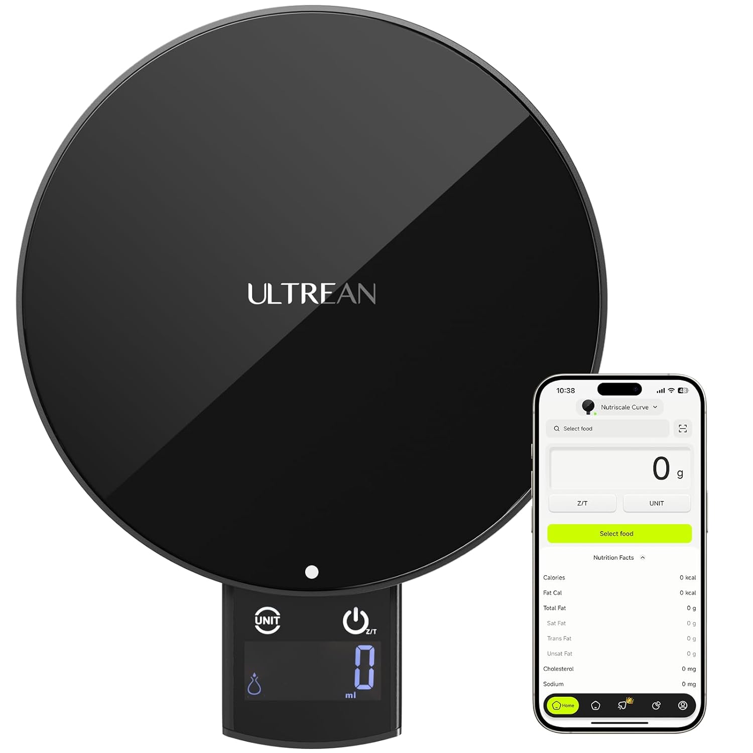 Ultrean Smart Food Scale with Nutritional Calculator, Kitchen Scale for Weight Loss, Food Weight Scale with App for Calorie & Macro Tracking, AI Scan, 33lb