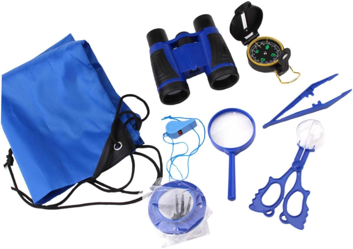 Abaodam 1Set Outdoor Observing Kit for Lightweight with Magnifying Lens Telescope for Hiking and Wilderness Exploration Blue