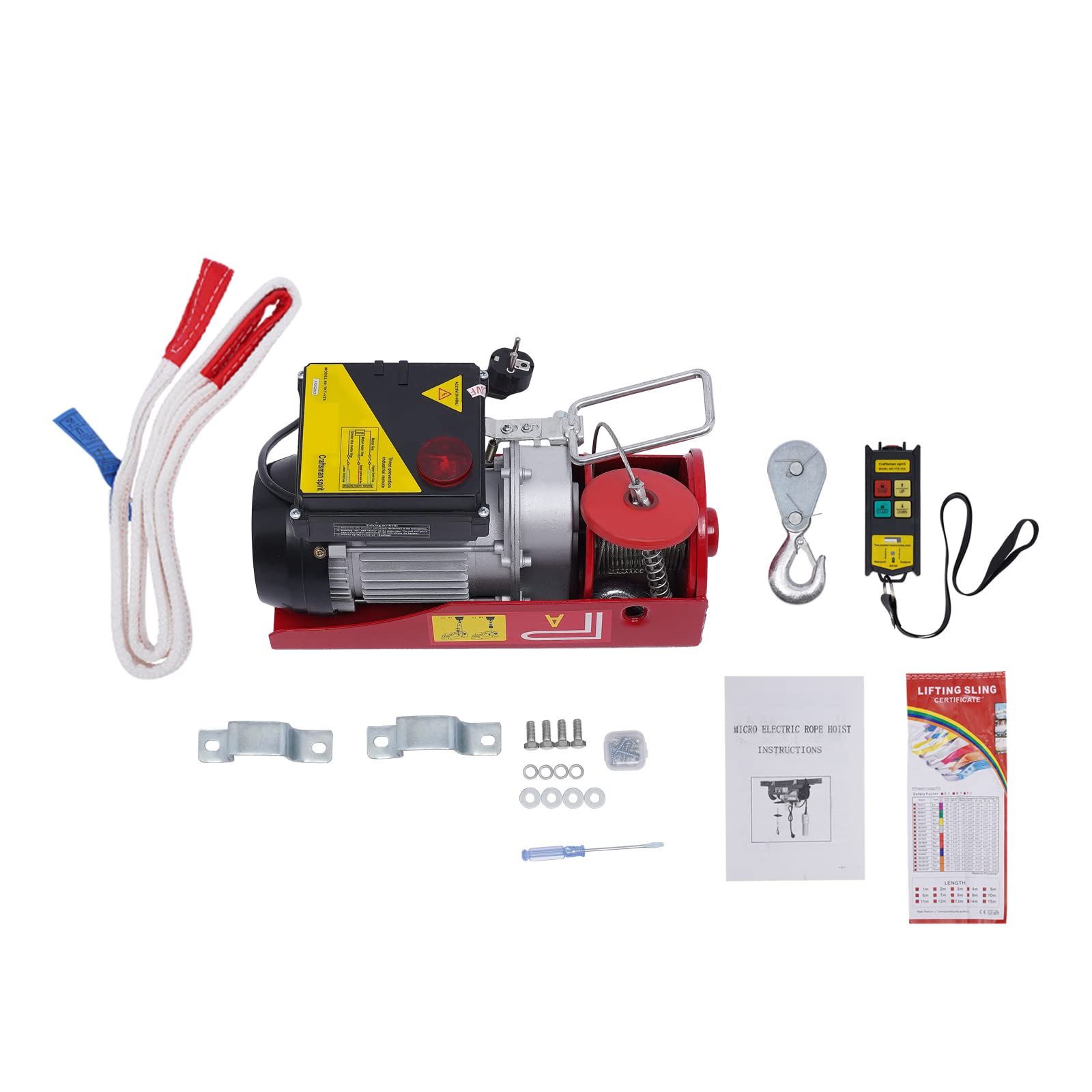 Verricello elettrico da 510 W, 100/200 kg, 10 M/min velocità di sollevamento, paranco a catena con telecomando, per fabbriche, banchine, magazzini, logistica