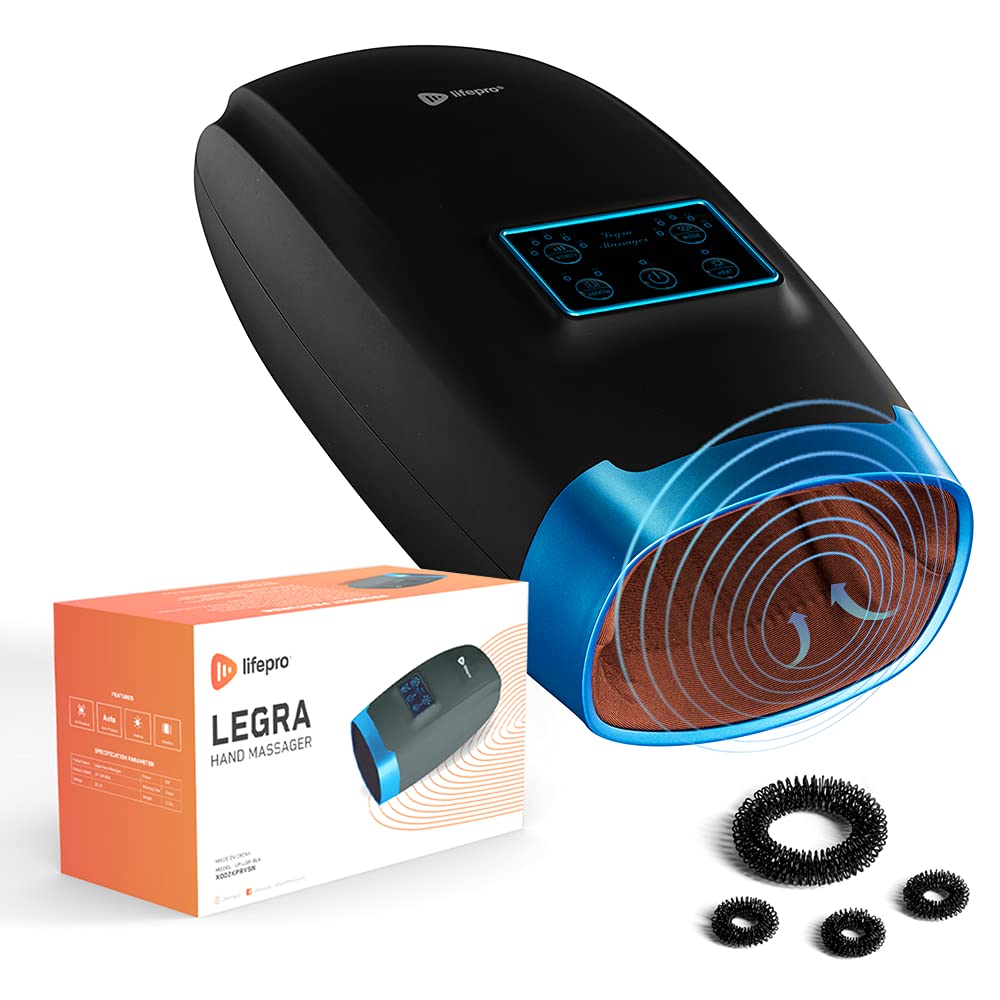 LifePro Hand Massager Machine with Heat, Cordless Electric Hand Massager for Arthritis and