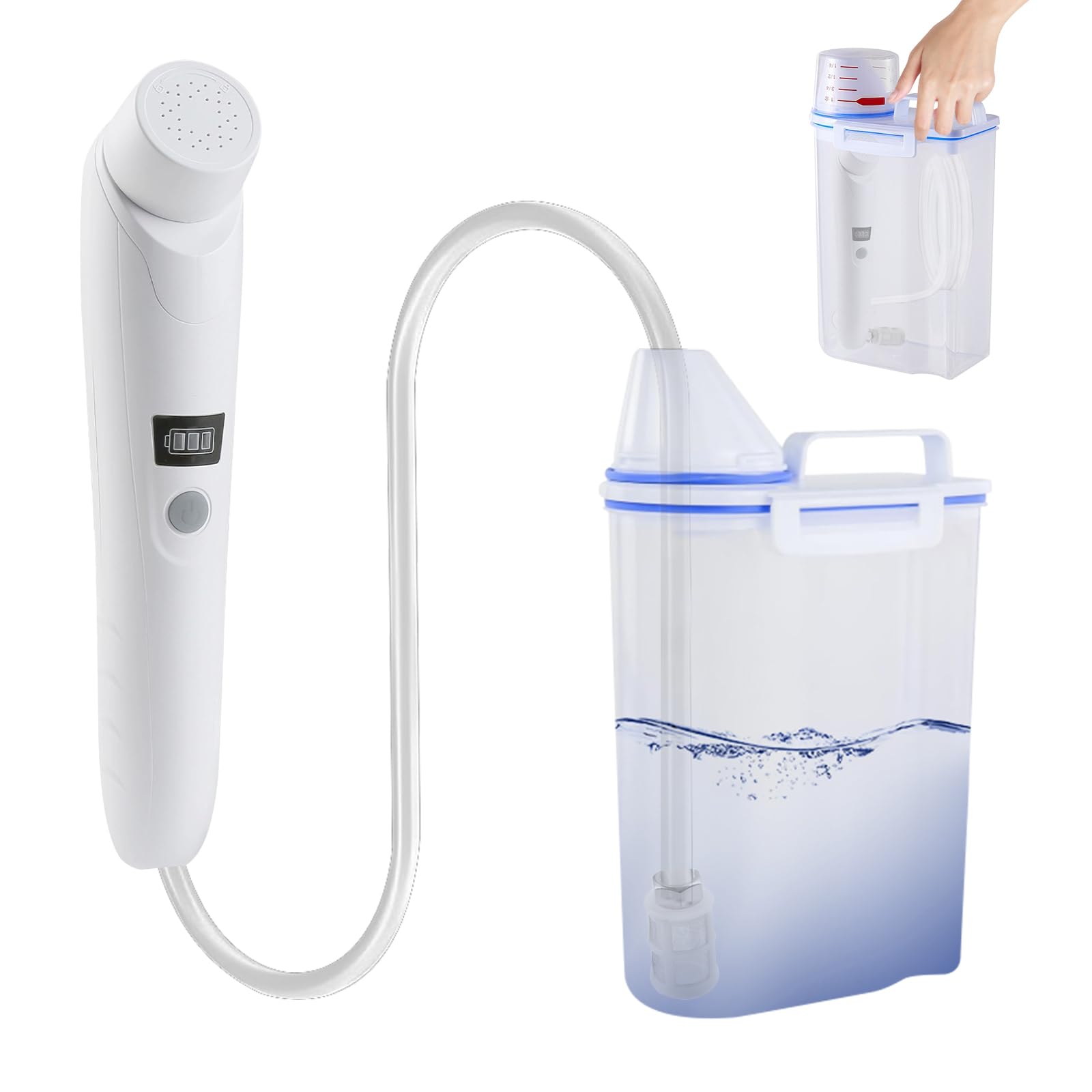 Bidé Portátil Eléctrico 2.5L Recargable Pulverizador de Mano Kit