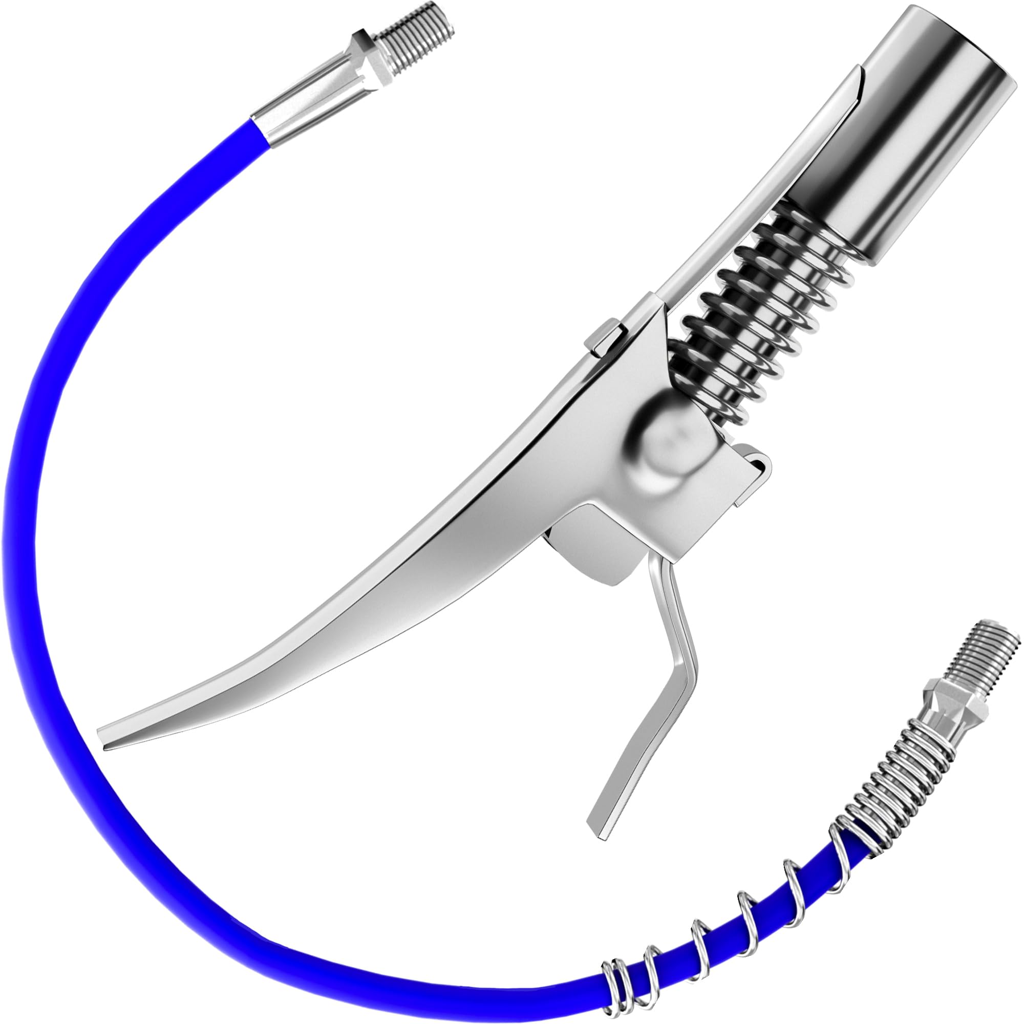1/8 High Pressure Grease Coupler with Hose - Fast to Lock and Release Coupler - Heavy Duty Technically Advanced Grease Gun Coupler - Mess-Free Greasing - Compatible with All Grease Gun Types