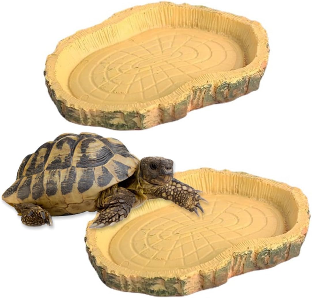 2 Stück Wassernapf, Terrarium, Schildkröten-Zubehör, Reptilien-Wassernapf, Futternapf, Terrarium-Trinknapf, Wassernapf, Schüssel, Zubehör für Schlange, Schildkröte, Gecko 2 Stück Wassernapf, Terrarium, Schildkröten-Zubehör, Reptilien-Wassernapf, Futternapf, Terrarium-Trinknapf, Wassernapf, Schüssel, Zubehör für Schlange, Schildkröte, Gecko