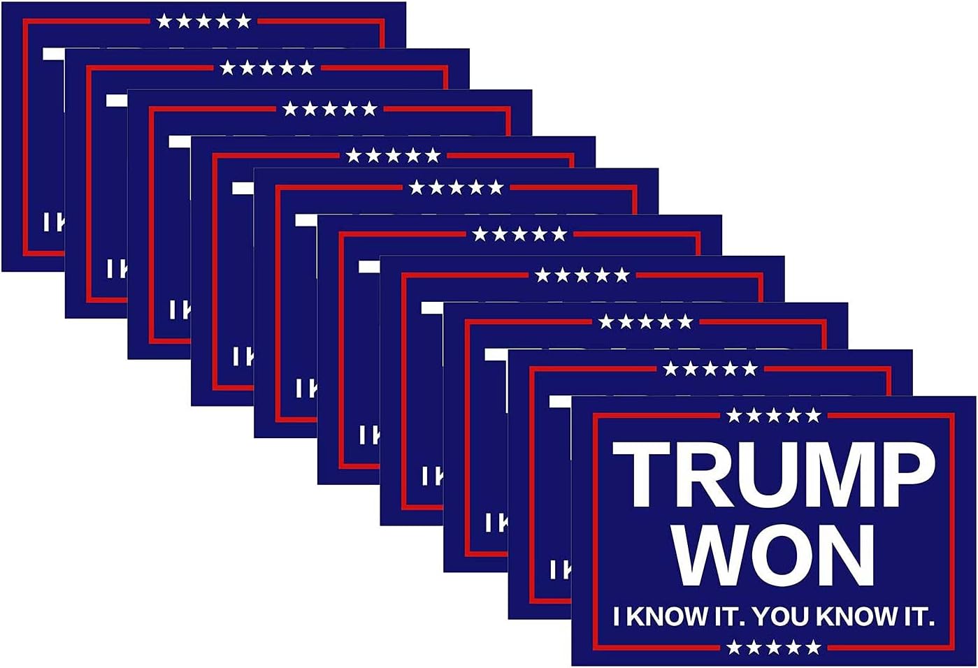 10 Pack Donald Trump Won I Know It You Know It 2024 Take America Back Stickers Car Bumper Laptop Window Vinyl Waterproof Decal Stickers