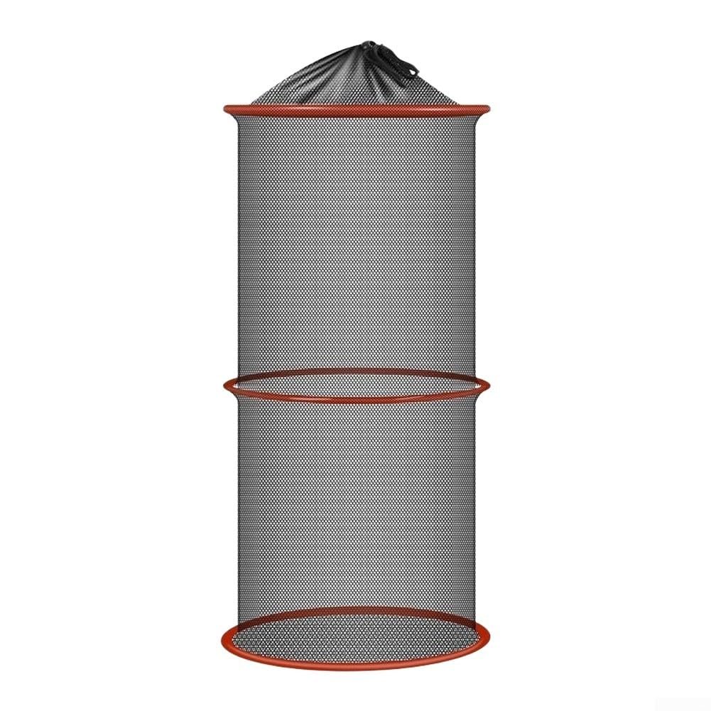 Fishing Net Bag Portable Fishing Keep Net Foldable Lightweight Nylon Mesh for Stream Use Minnow Storage Multiple Size 25x30cm 25x60cm 25x90cm Fine Mesh Easy Attachment Black(Large 25 * 90CM)
