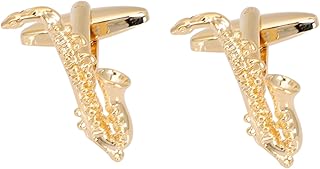 1 Par De Abotoaduras De Saxofone Decorações De Cerimônia De Casamento Terno Masculino Kit De Joias Abotoaduras Douradas Abotoaduras De Negócios Dia Pais Favor De Festa