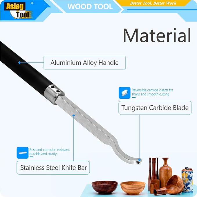 Juego de Cinceles para Torno de Madera con Punta de Carburo miniatura 3