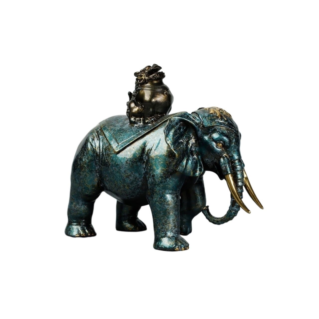 GLETSF Brass Decor Indoor Desktop Brass Cow Statue Living Room Porch Decoration Home Office Bookshelf Decoration Handmade Crafts Statues For Home Decor,B
