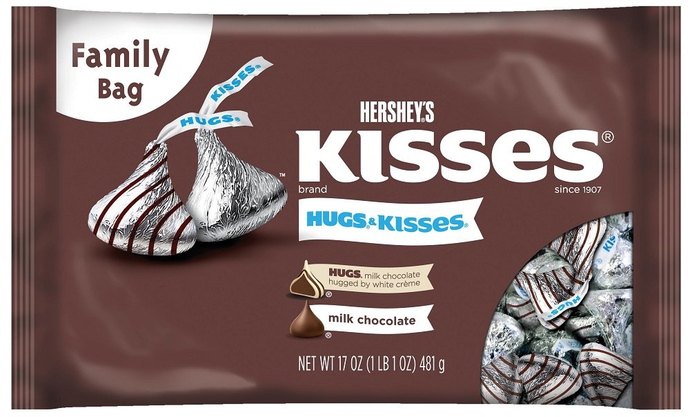 HERSHEY'S Kisses Chocolate Candy Assortment (Hugs and Kisses) 17 Ounce (Pack of 3)