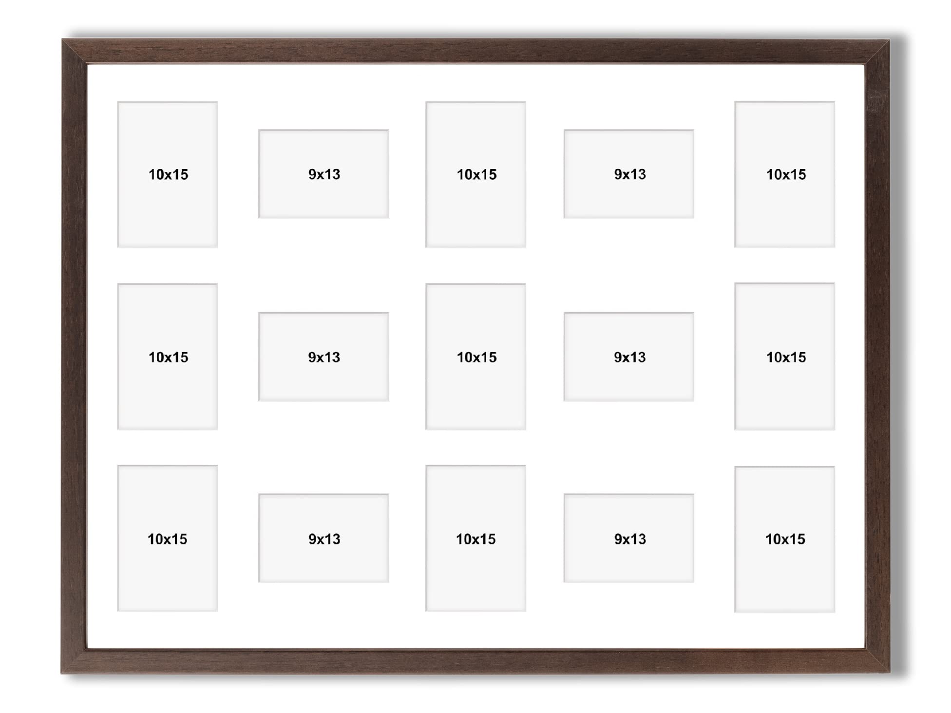 aFFa frames Tisar 60x80 cm Marco de fotos de maderacon Vidrio acrílicopara collage de fotosMarco de Fotos Multiple con paspartu 15 ouvertures per 9 Fotos 10x15 cm y 6 Fotos 9x13 Bronce (22)