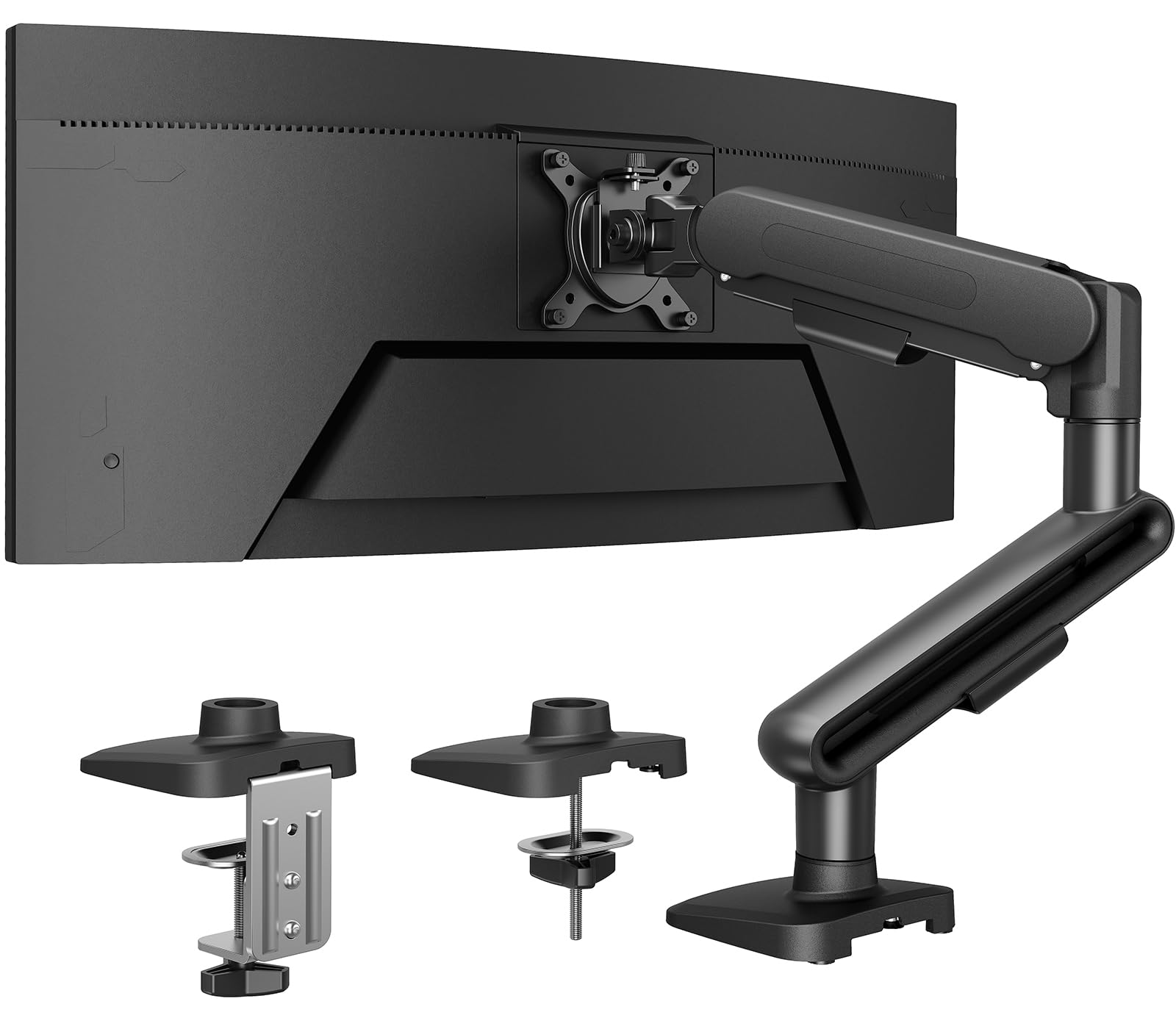 HUANUO Monitor Halterung für 13-40 Zoll Bildschirme, Monitor Arm mit NITROGLIDE™-Federung, bis 12 kg, Monitorhalterung höhenverstellbar, schwenkbar, neigbar, für Gaming & Office, VESA 75×75/100×100 mm