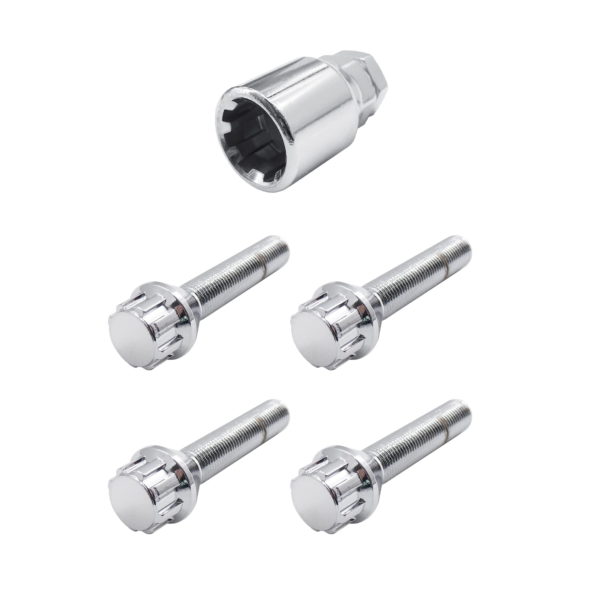 SIMONI RACING BRA/60 Kit 4 pernos antirrobo - Tornillos antirrobo para ruedas llave 17-19 M12x1.25 Longitud 50 mm
