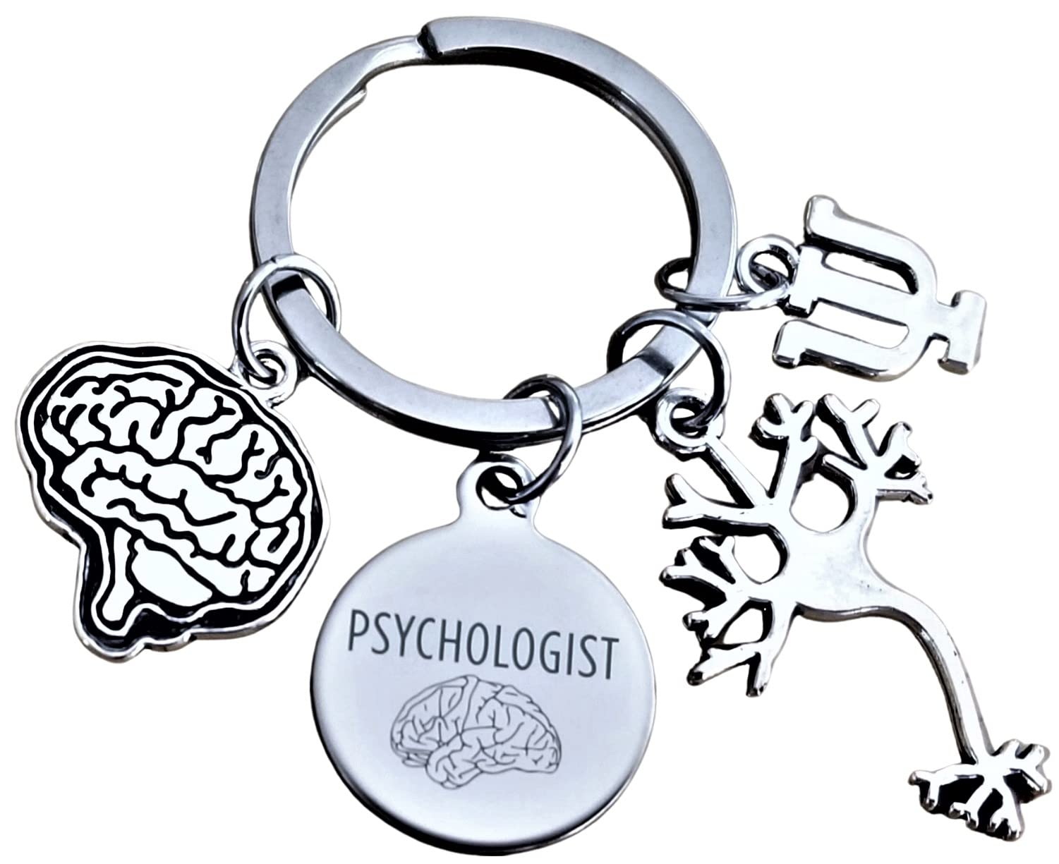 Kit's Kiss Psychologist Keychain Child Psychologist Psychotherapist Psychology Gift Psych Student Brain Doctor Psychiatry Neuron Human Brain Anatomy Neurologist Neurology Neuroscience