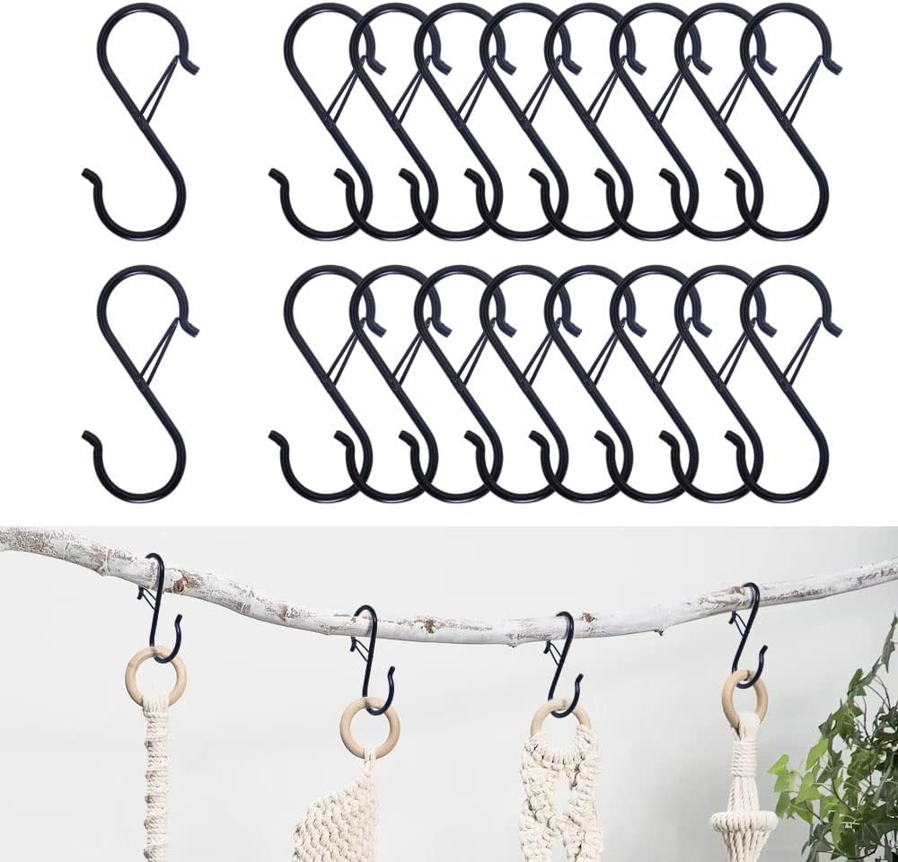 FOONLOK 18PCS S Hooks for Hanging S Shaped Hooks for
