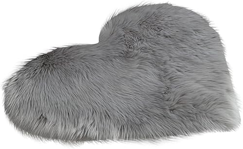 Miniatura 3 de Alfombras suaves y peludas para sala de estar, 20 x 16 pulgadas, alfombras de baño lavables, antideslizantes, en forma de corazón, alfombra moderna