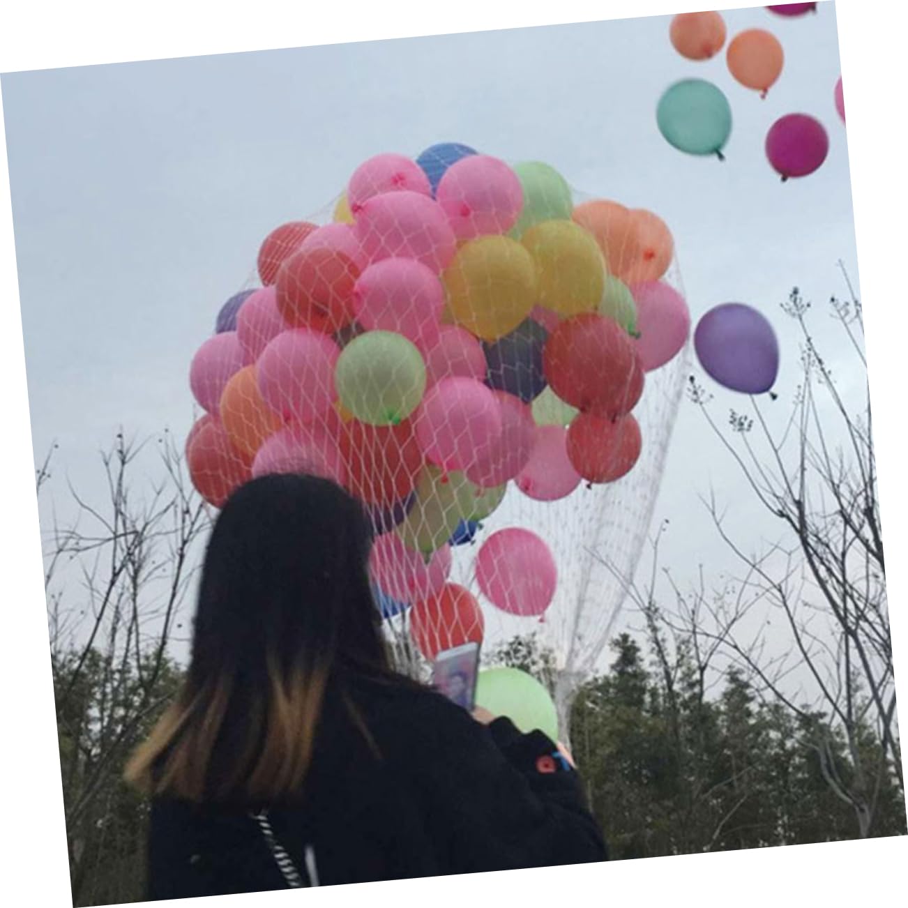 minkissy Weißes Großes Ballonnetz aus Kunststoff mit Großer Kapazität und Einfachem Aufbau für Geburtstagsfeiern und Besondere Anlässe bis 1000 Luftballons