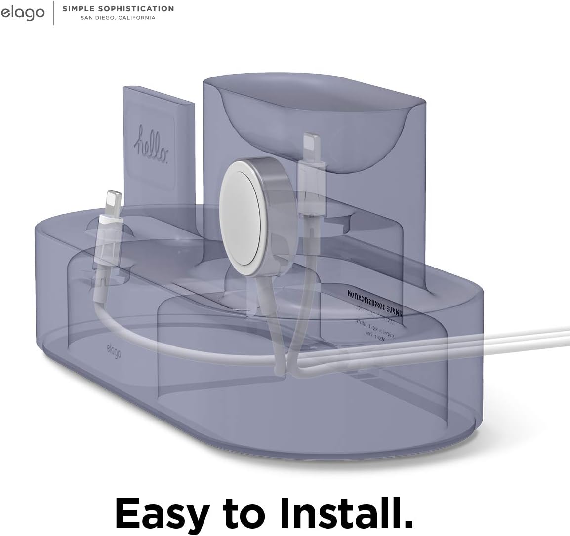 elago 3 in 1 Charging Station for Apple Products, Designed for AirPods 3rd Generation, AirPods Pro 1st & 2nd Generation, iPhone, Apple Watch [Original Cables Required-NOT Included] (Lavender Grey)