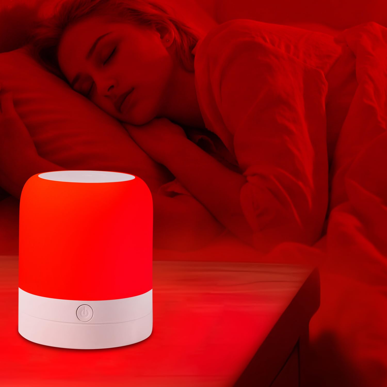Finezeal 670nm Red Light Night Light Lamp for Sleep - Zero Blue Light, 4 Color Modes Rechargeable Portable & Hangable Design, Dimmable and Auto-Off Timer for Bedroom Nursery Camping