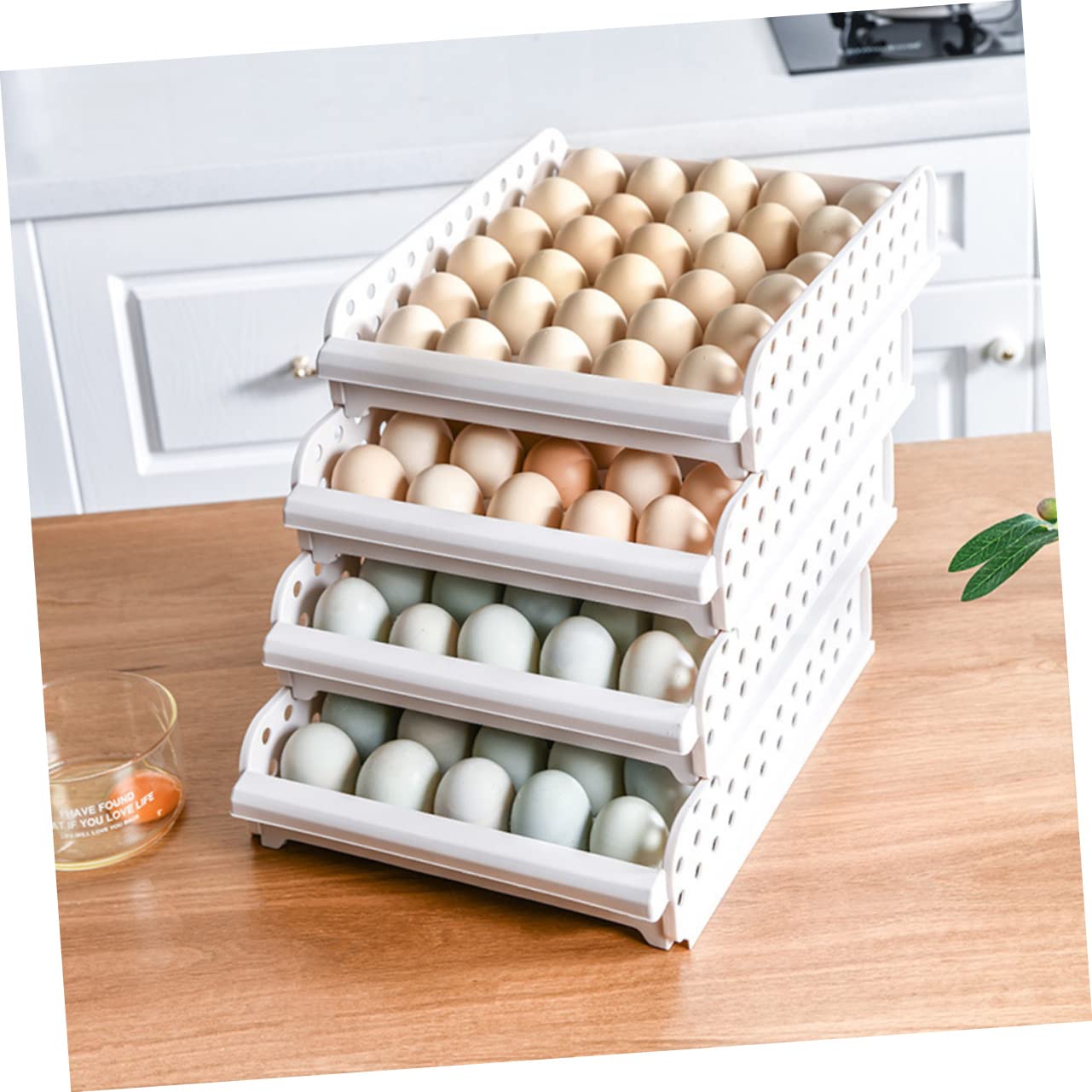 Caja de Huevos 30 Compartimentos Apilable, de Plástico Pp, 2 Niveles