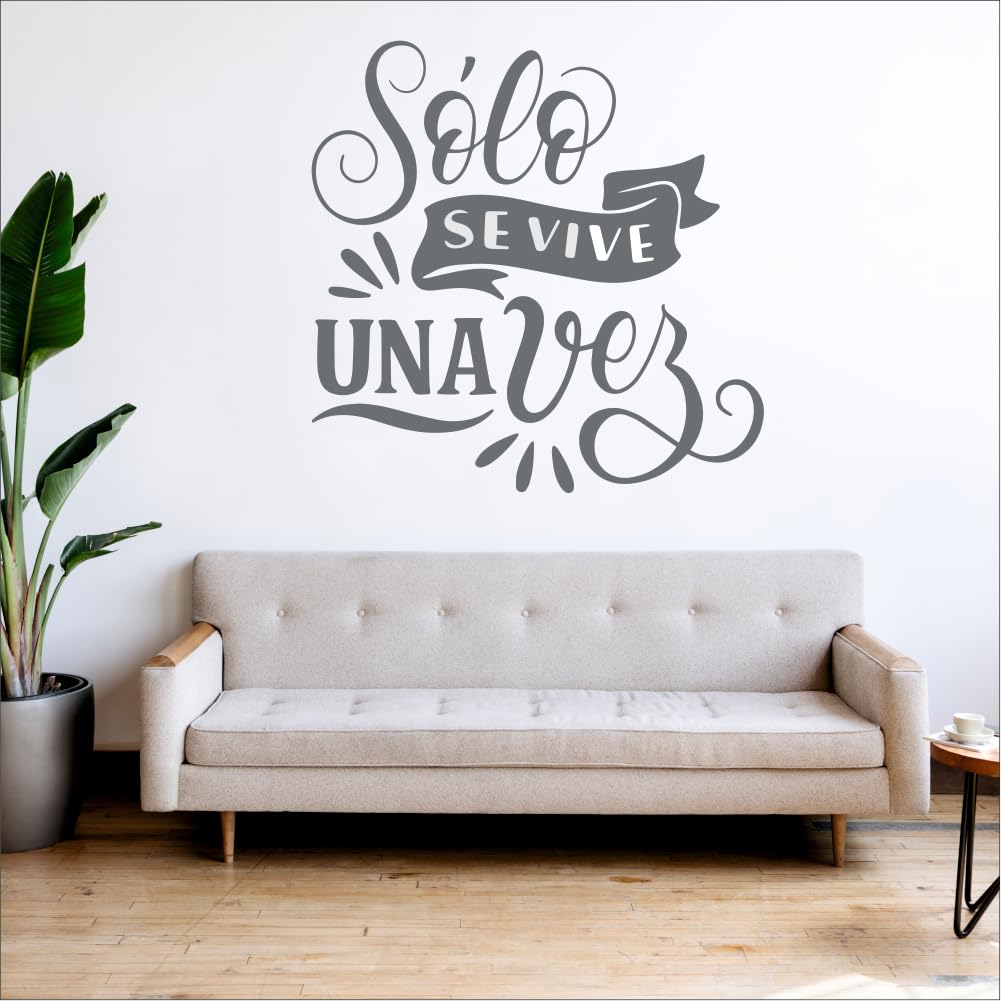 Vinilo adhesivo Solo se vive para decorar tu salón moderno