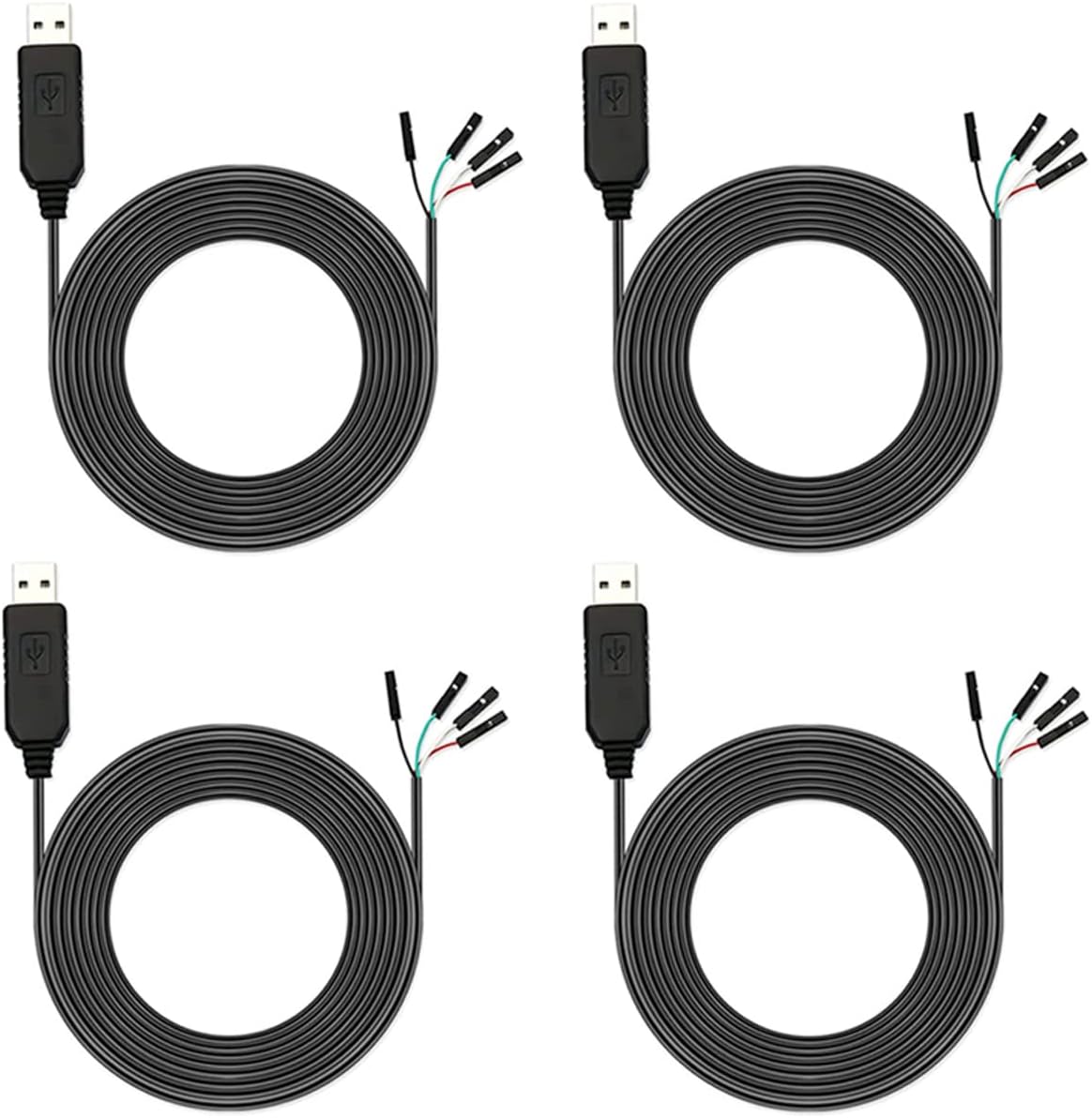 DKARDU 4 pcs PL2303 PL2303HX USB to TTL Serial Converter 3.3V Debug Cable RS232 TTL Serial Adapter Converter 4 Pin Female Socket for Arduino