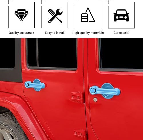 Miniatura 3 de Hoolcar Cubierta exterior para manija de puerta trasera, protector de hueco compatible con Jeep Wrangler JK JKU Sports Sahara Freedom Rubicon