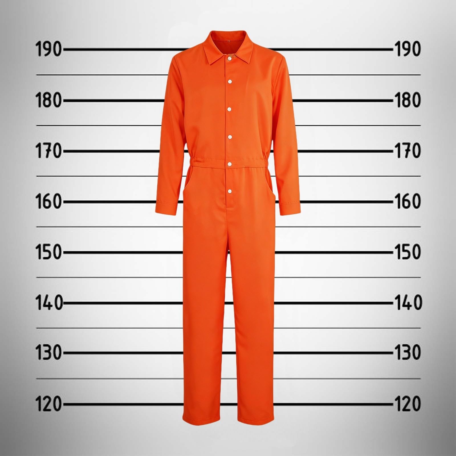 Adult Men's Orange Prison Jumpsuit - Image 2