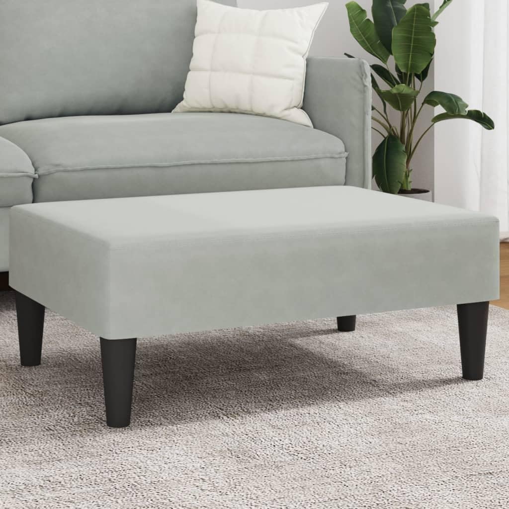 vidaXL Repose-Pied Gris Clair 77x55x31 cm Velours