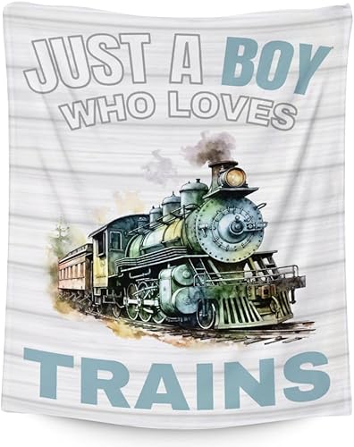 Miniatura 7 de Manta de tren  Suave, mullida y cálida  Manta pequeña de 40 x 50 pulgadas para sofá  Manta roja linda manta de regalo para niños