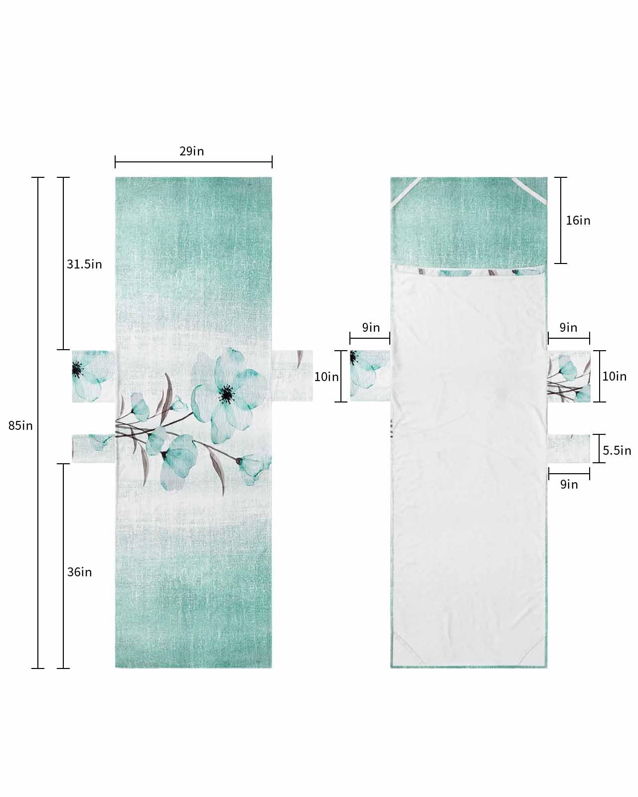 Aqua Spring Floral Beach Lounge Chair Towel Cover, Soft Chaise Lounge Towel with Side Pockets Patio Pool Chairs Cover for Beach/Pool Sunbathing 29x85 Vintage Elegant Summer Botanical