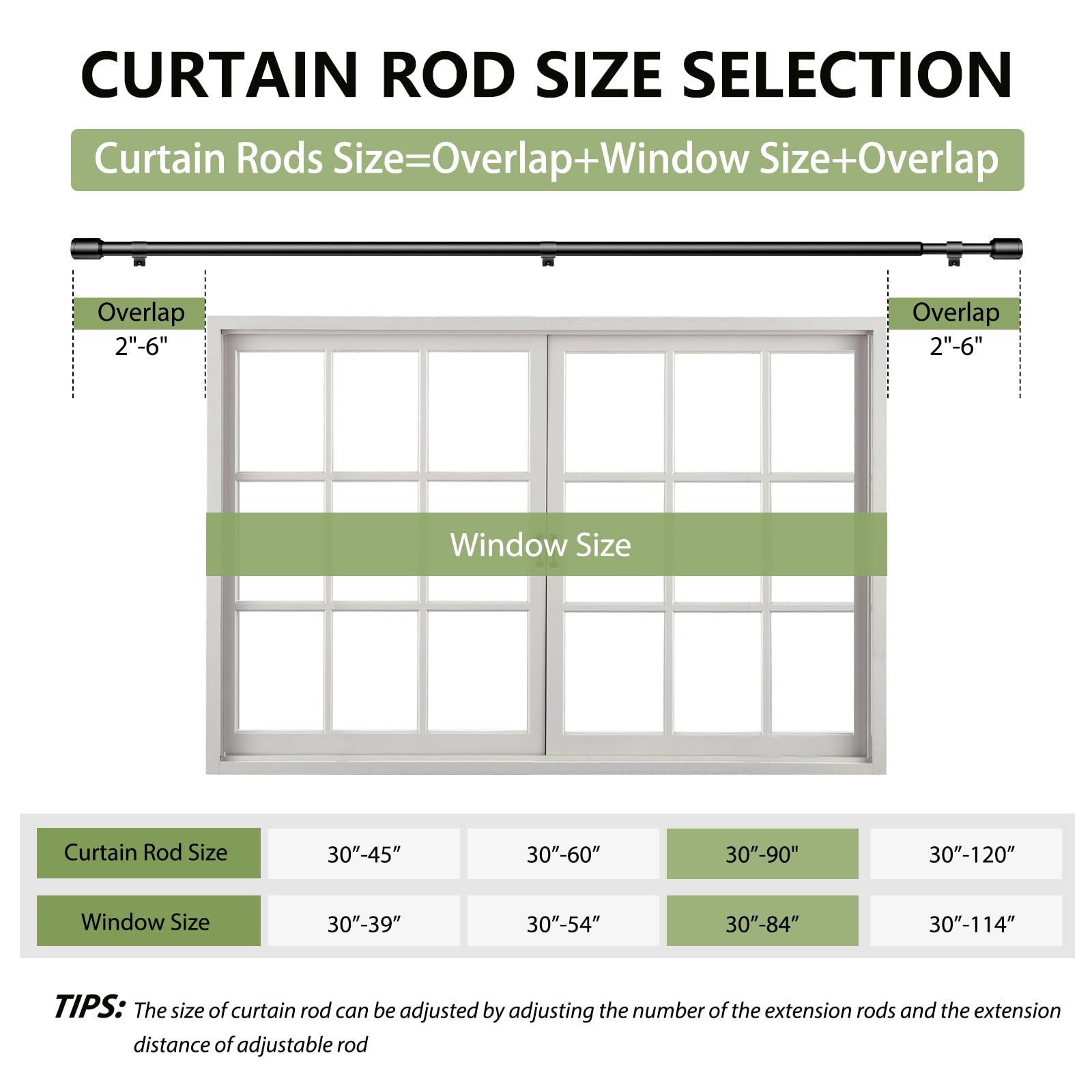 Edidonson 5/8” Diameter Curtain Rods 30-90 Inch, for 30-84 Inch Windows, Adjustable Splicing Black Curtain Rods for Windows with Brackets, Window Rod Long Small Curtains Rod in use