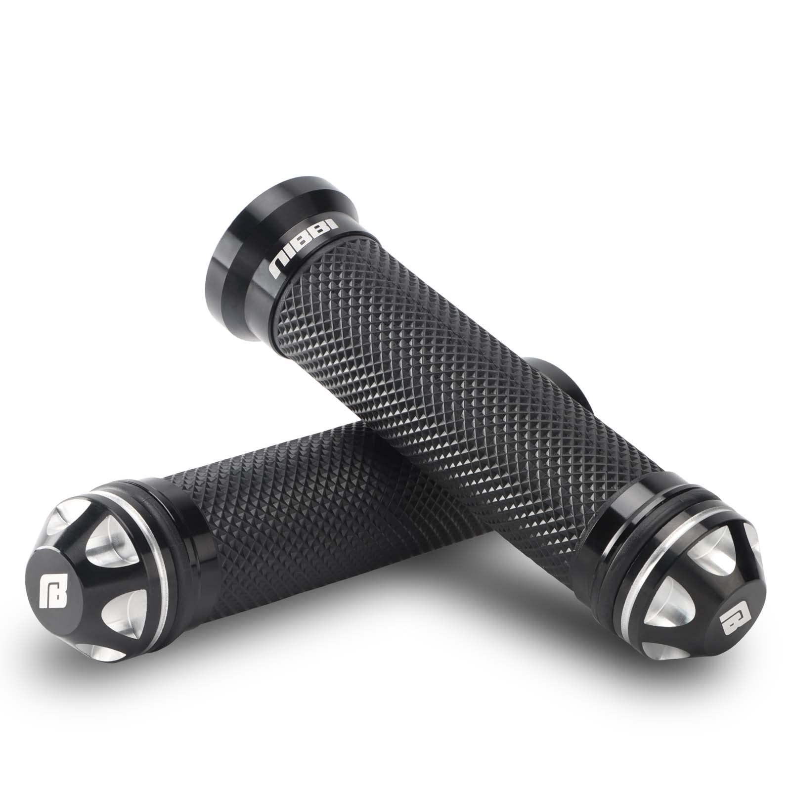 NIBBI Motorcycle Hand Grips, Racing CNC Aluminum & Soft Rubber Handlebar,7/8" Handle Grips for ATV GY6 Scooter
