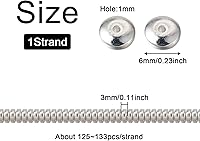 Vista 3 de Cheris - 125 cuentas de metal Heishi de 0.236 x 0.118 pulgadas (0.236 x 0.118 in) chapadas en plata, no magnéticas, cuentas sueltas de hematita