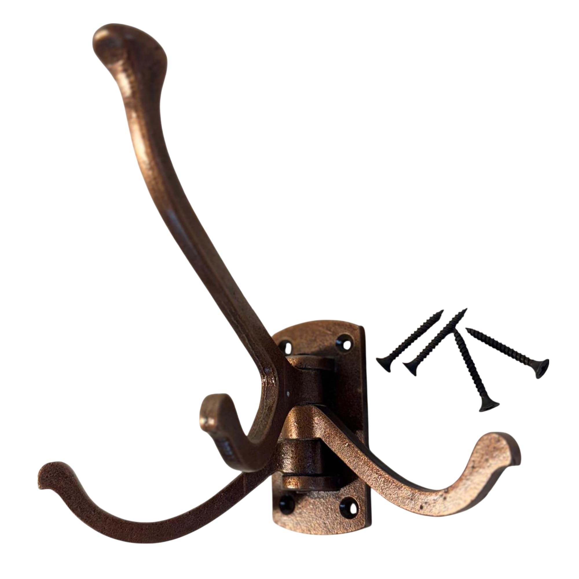 Thorness Antique Copper Four-Way Folding Coat Hook | Swivel Hook | | Wall Mounted For Bathroom, Kitchen, Bedroom | Captains Hook | Independently Swiveling Arms | Versatile And Elegant