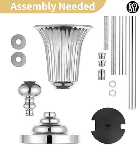 Miniatura 5 de NUPTIO Jarrón de flores para mesa de boda 2 piezas de 26.7 "de alto soporte plateado jarrones de trompeta de metal para decoración de mesa de fiesta