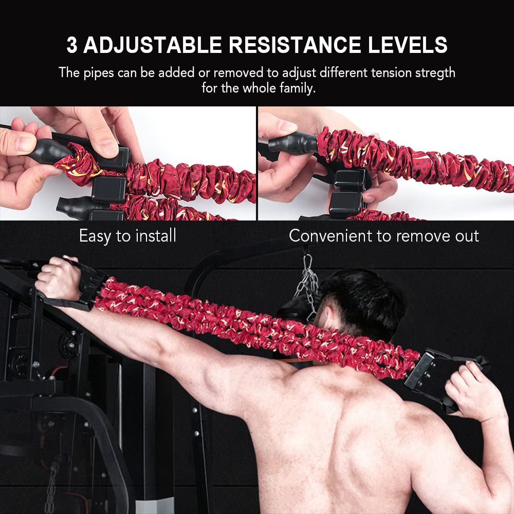 Verstellbarer Brust-Expander mit Tragetasche - Armentwickler für Muskelaufbau Resi Bands für Heim-Fitnesstraining Kraftübungen Tragbare Trainingsgeräte