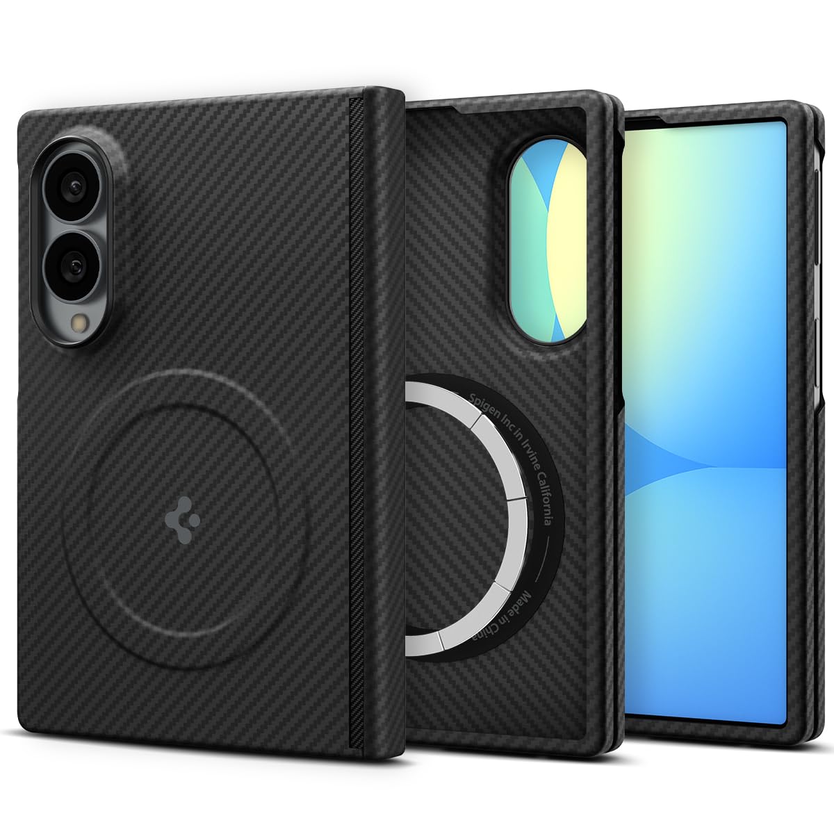 Spigen AirSkin Aramid MagFit Case for Samsung Galaxy Z Fold 8, Black | Magsafe, Premium Aramid Fiber, Hinge Protection, Slim Fit, Qi2 Ready Wireless Charging, Aramid Fiber, Poly Carbonate, Smooth