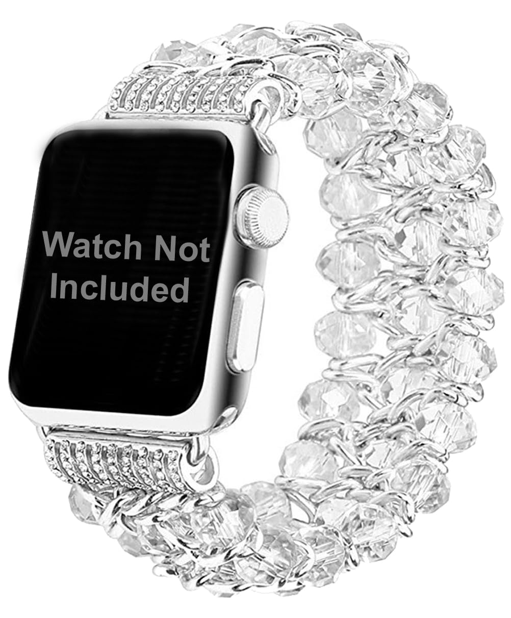 ZitelBeaded Bracelet for Women Compatible with Apple Watch Band 42mm (Series 11/10), 40mm/41mm for Series 9/8/7/6/5/4/SE3/SE2/SE Girls Fashion Handmade Elastic Stretch Strap